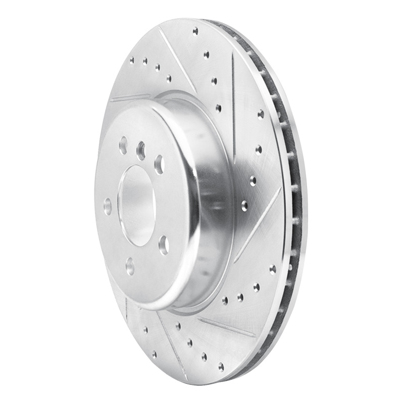 BMW 550I Brake Rotor (1) - Rear Right - R1 Concepts - Drilled & Slotted - Silver - `10-`19